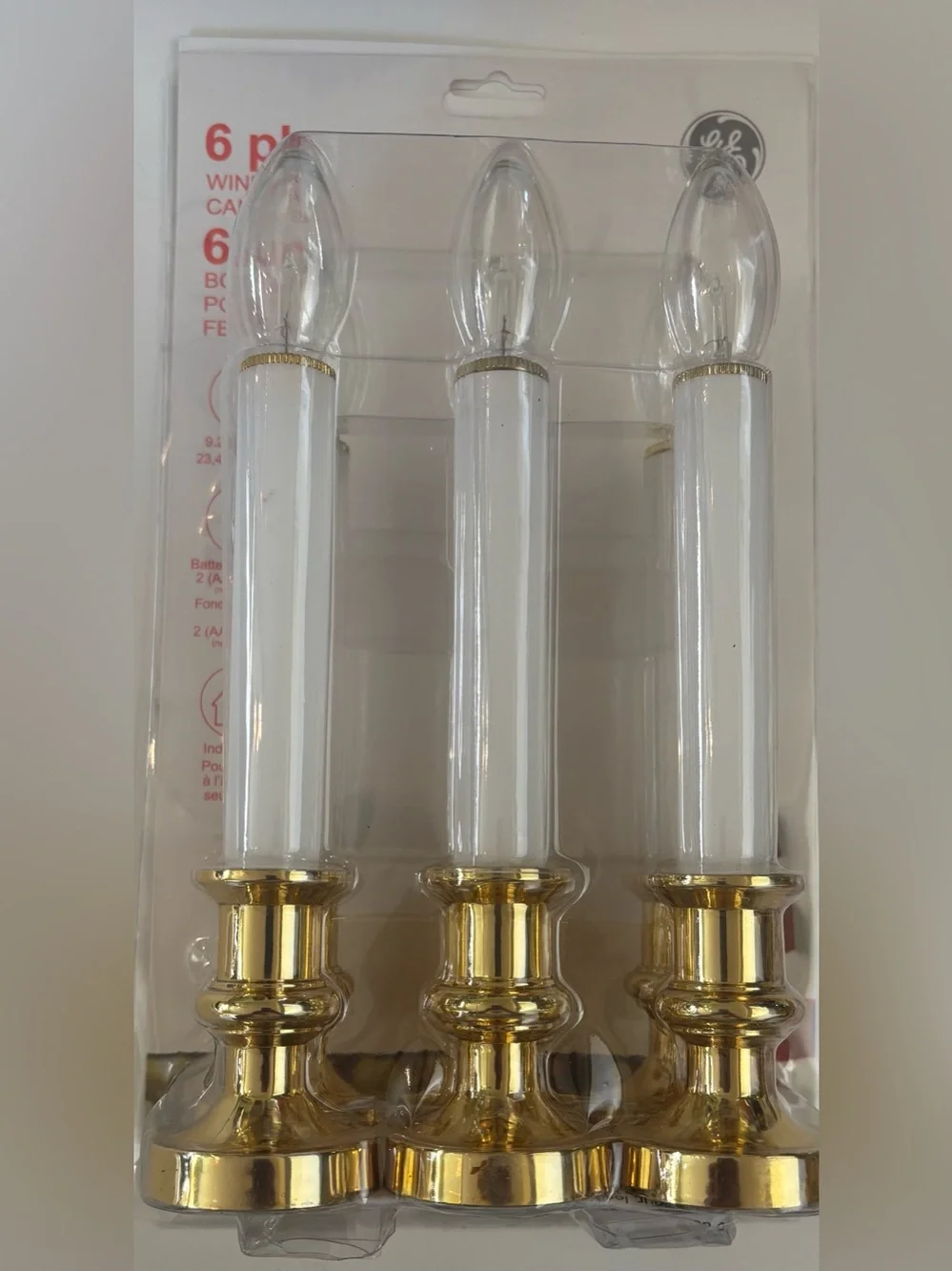 set of 6 Christmas window candles by GE NEW NWT